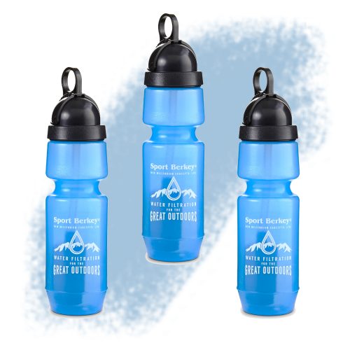 USABerkeyFilters 3 Sport Berkey water filter bottles mulitpack next day delivery blue stripe
